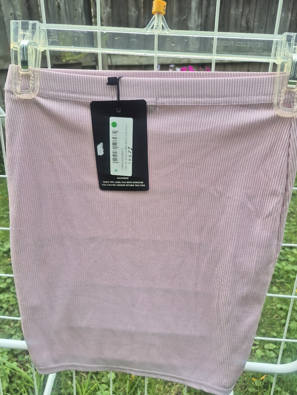 PrettyLittleThing Dusty Pink Ribbed Pencil Skirt